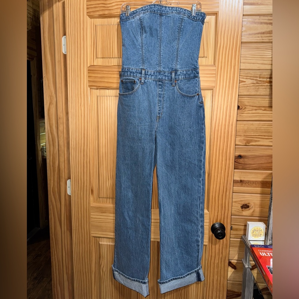 Abercrombie & Fitch Blue Denim Jumpsuit